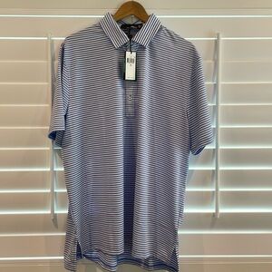 Ralph Lauren RLX polo shirt brand new with tags.light blue striped